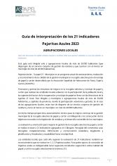Guía de Interpretación para Agrupaciones Locales de los 21 Indicadores Pajaritas Azules 2023